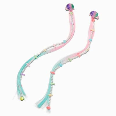 Claire's Club Pearl Ombré Faux Hair Clips - 2 Pack