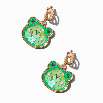 Shaker Frog Clip-On Drop Earrings