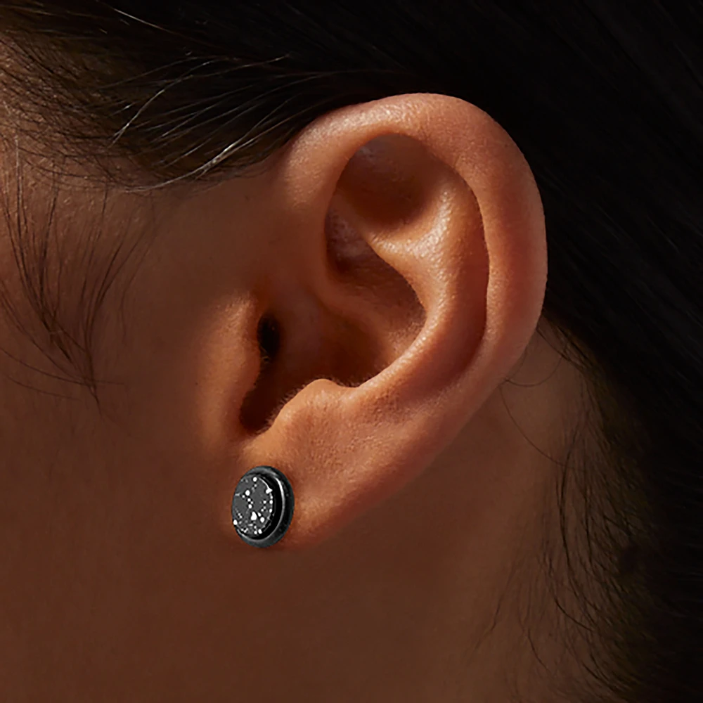 Splatter Button Faux Ear Plug Earrings