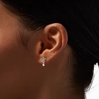 C LUXE by Claire's Sterling Silver Crystal Star Dangler Stud Earrings