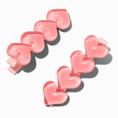Puffy Heart Hair Clips