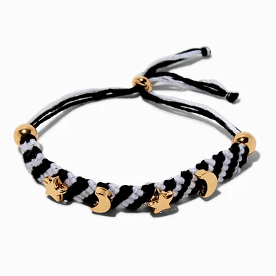 Celestial Black & White Woven Adjustable Bracelet