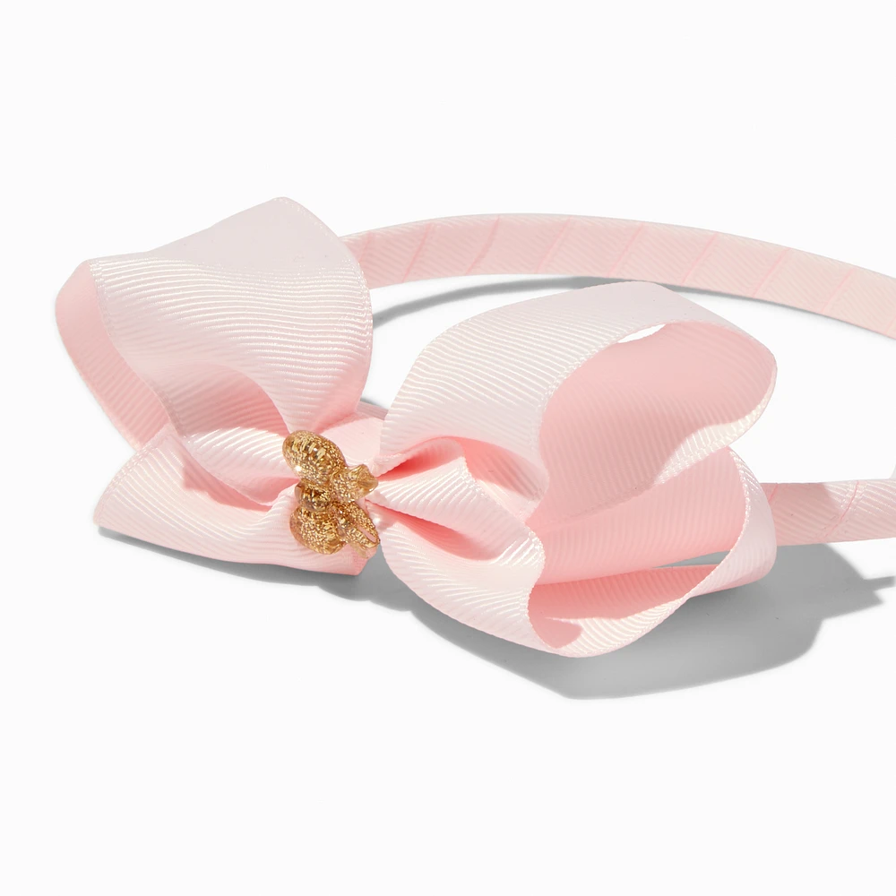 Claire's Club Blush Pink Neutral Loopy Bow Headbands - 3 Pack