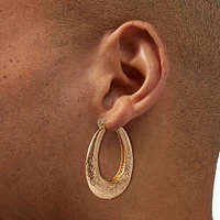 Current Obsession Textured Boho Oval Hoop Earrings
