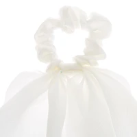 White Small Hair Scrunchie Scarf