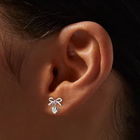 C LUXE by Claire's Sterling Silver Bow Heart Drop Earrings