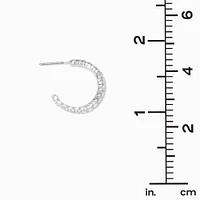 Silver-tone 15mm Crystal Hoop Earring Stackables Set - 6 Pack
