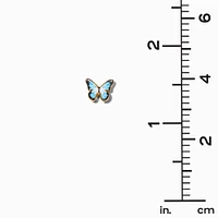 18kt Gold Plated Blue Monarch Butterfly Stud Earrings