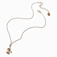 Gold-tone Rose Pendant Necklace