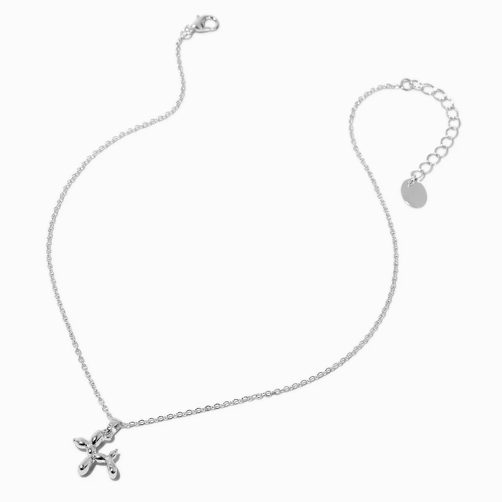 Silver-tone Mini Balloon Animal Pendant Necklace