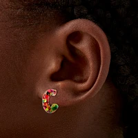 Rainbow Confetti Hoop Earrings