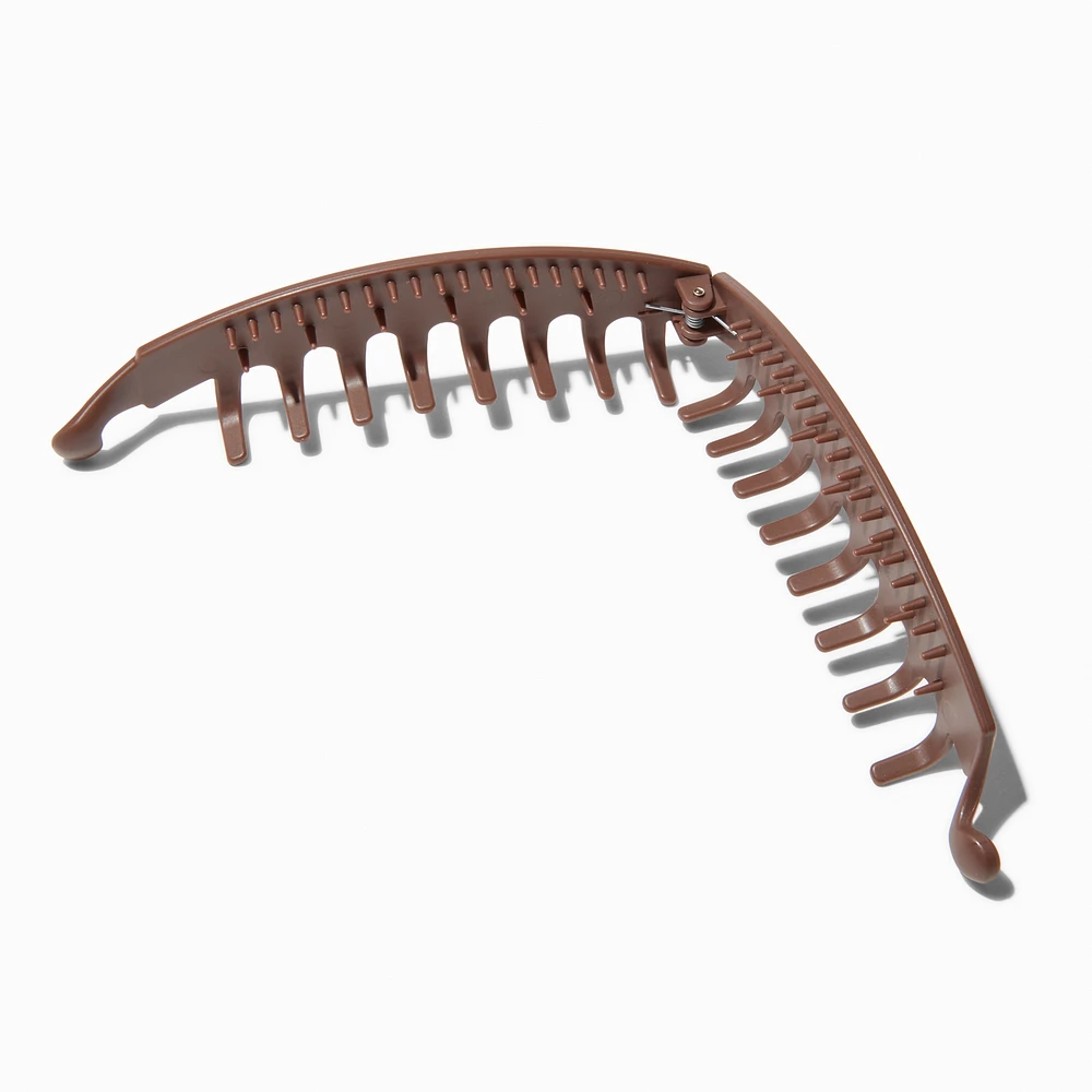 Matte Brown Banana Hair Claw