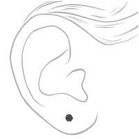 C LUXE by Claire's Black Titanium Cubic Zirconia 5mm Round Stud Earrings