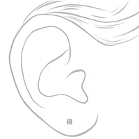 Sterling Silver Cubic Zirconia 5mm Round Basket Stud Earrings