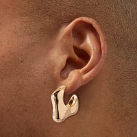 Gold-tone Thick Melty Hoop Earrings 