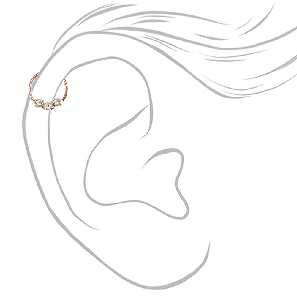 Sterling Silver Rose Gold Cartilage Hoop Ring