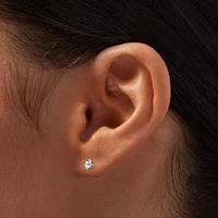 Silver-tone Pearl Floral Mixed Stud Earrings - 9 Pack