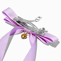 T H E M E x Claire's Long Tail Gold-tone Heart Charm Hair Bow Clip