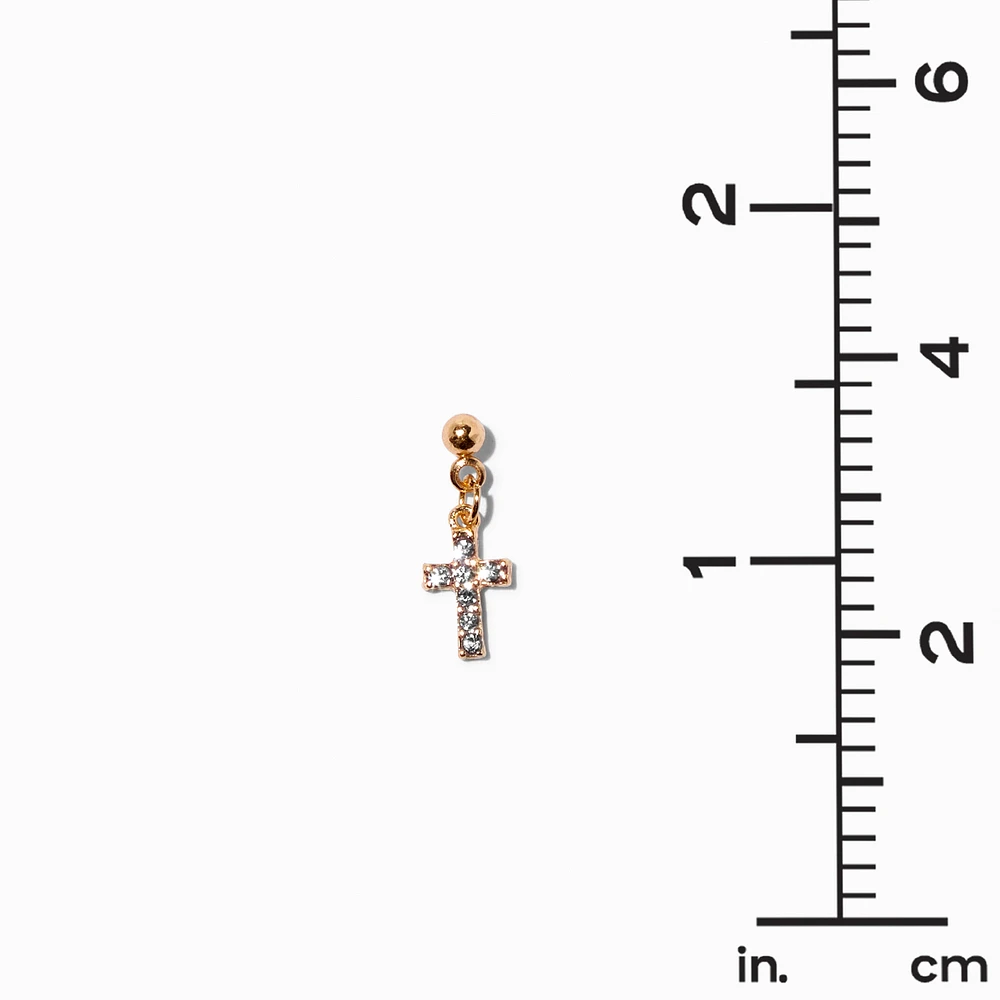 Gold-tone Crystal Mixed Earrings Set - 9 Pack