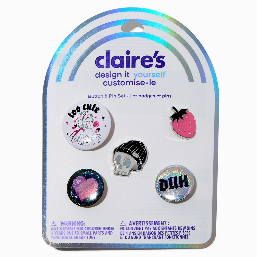 DIY Edgy Pin Set - 5 Pack
