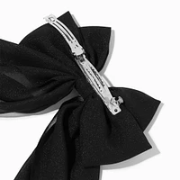Black Long Tail Hair Bow Clip