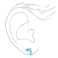Seashell, Dolphin, & Mermaid Stud Earrings - 3 Pack