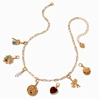 T H E M E x Claire's Gold-tone Paperclip Chain Gem Charm Necklace