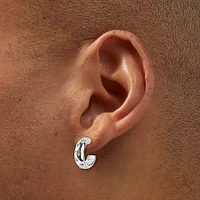 Silver-tone Crystal Bow Earring Stackables Set - 3 Pack