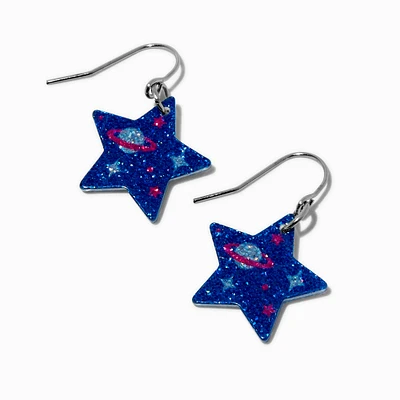 Glitter Galaxy Star Drop Earrings