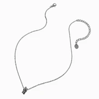 Silver-tone Open Crystal Pavé Star Pendant Necklace