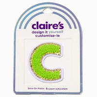 Lime Green C Initial Stick-On Patch