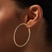 Mixed Metal 50mm Hoop Earrings - 6 Pack