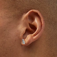 Silver-tone Crystal Cross Mixed Stud Earrings Set - 9 Pack