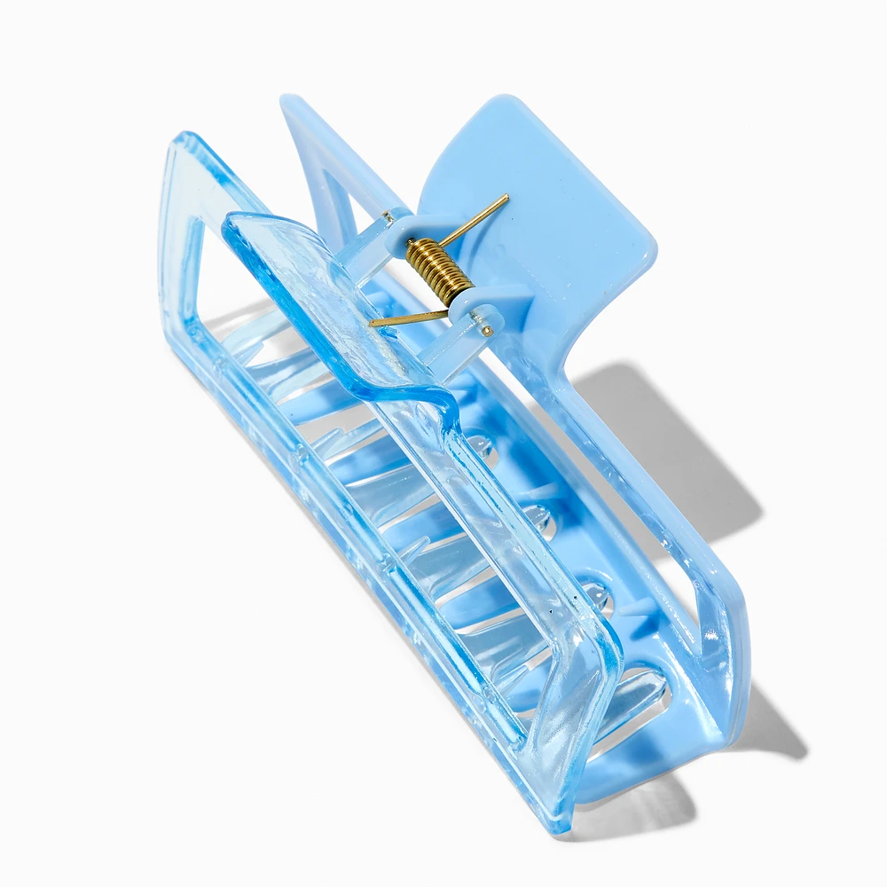 Large Two-Tone Light Blue Rectangular Hair Claw