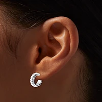 Silver-tone Crystal Mixed Motif Earring Stackables Set - 9 Pack