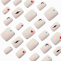 Baby Pink Icons Square Vegan Faux Nail Set - 24 Pack