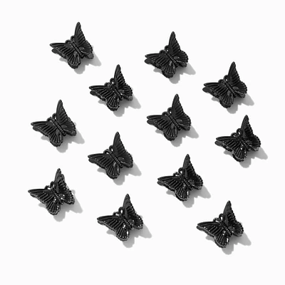 Black Butterfly Hair Claws - 12 Pack