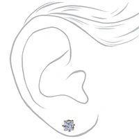 Rose Gold-tone Cubic Zirconia 5mm Square Stud Earrings