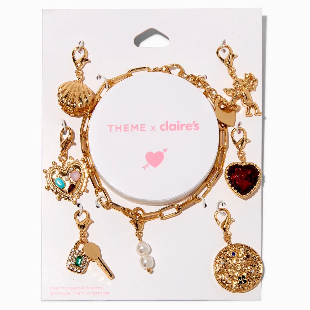 T H E M E x Claire's Gold-tone Gem Charm Bracelet