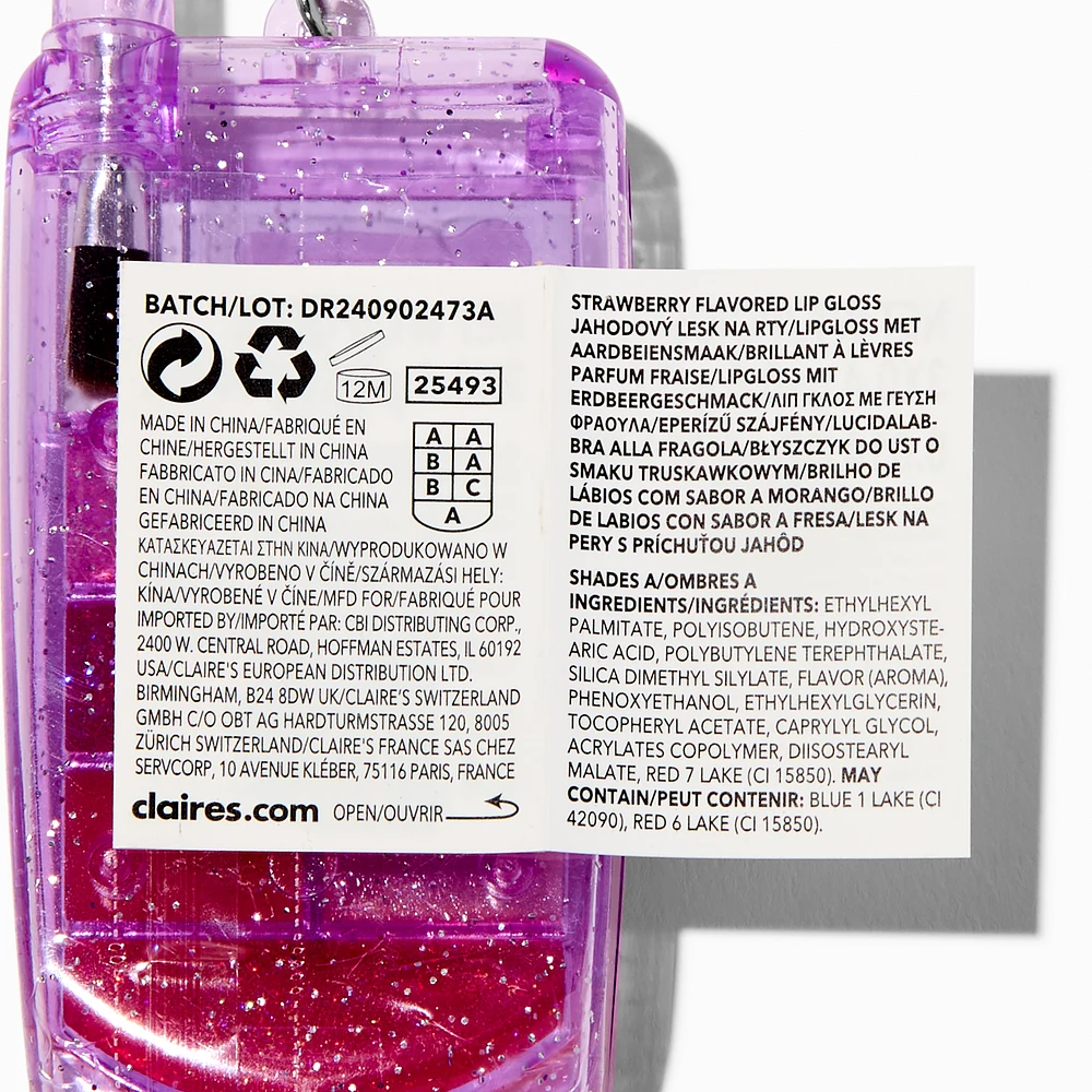 Purple Y2K Unicorn Flip Phone Lip Gloss Set