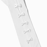 White Satin Bow Long Gloves