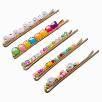 Cute Mixed Beaded Bobby Pins - 5 Pack