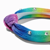 Claire's Club Top Knot Rainbow Gems Headband