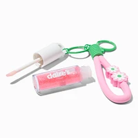 Pink Daisy Lip Gloss Keychain