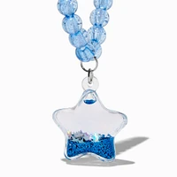 Claire's Club Blue Liquid-Filled Glitter Star Stretch Bracelet