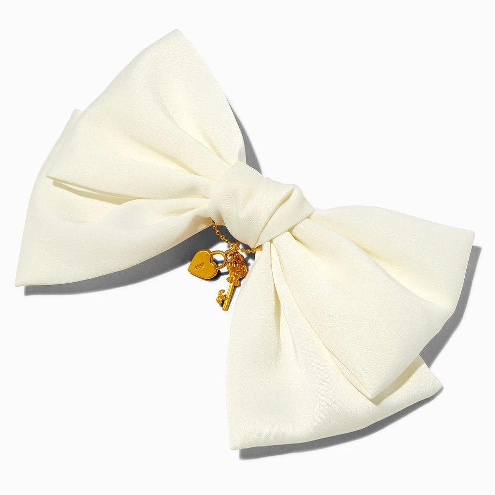 T H E M E x Claire's Heart Lock & Key White Hair Bow Clip