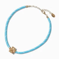 Light Blue Rope Paw Pendant Necklace