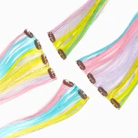 Bright Rainbow Faux Hair Clip In Extensions - 4 Pack