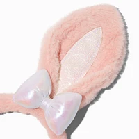 Pink Furry Bunny Ears Headband