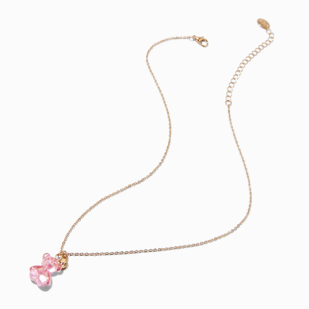 Best Friends Iridescent Teddy Bear Pendant Necklaces - 3 Pack